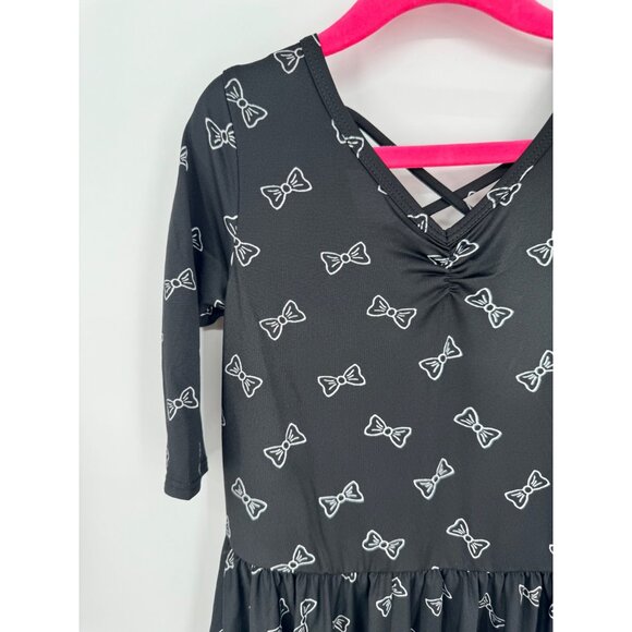 Dotdotsmile Girls Dress Size 7 Black with White Bows New With Tags - Picture 2 of 6